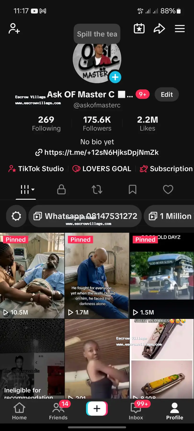 Tiktok Account 175.6k followers