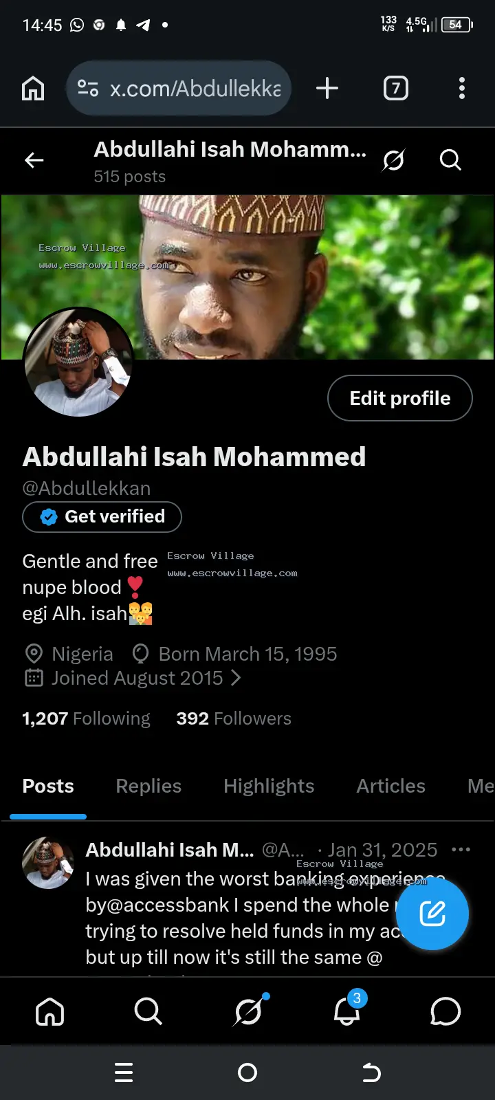 X account for sell